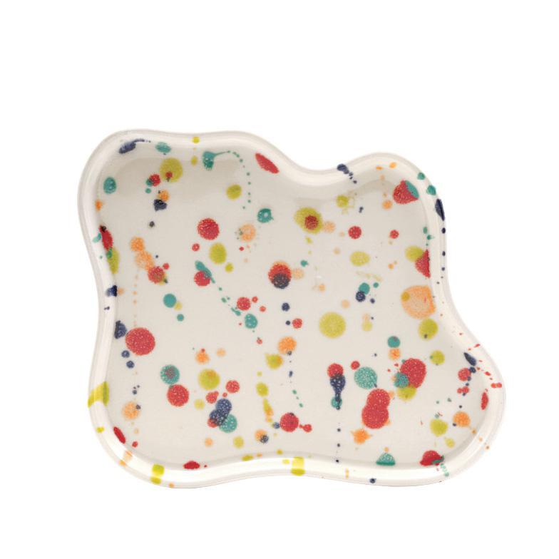 Splatter Painted Curvy Plate - Freshie & Zero Studio Shop