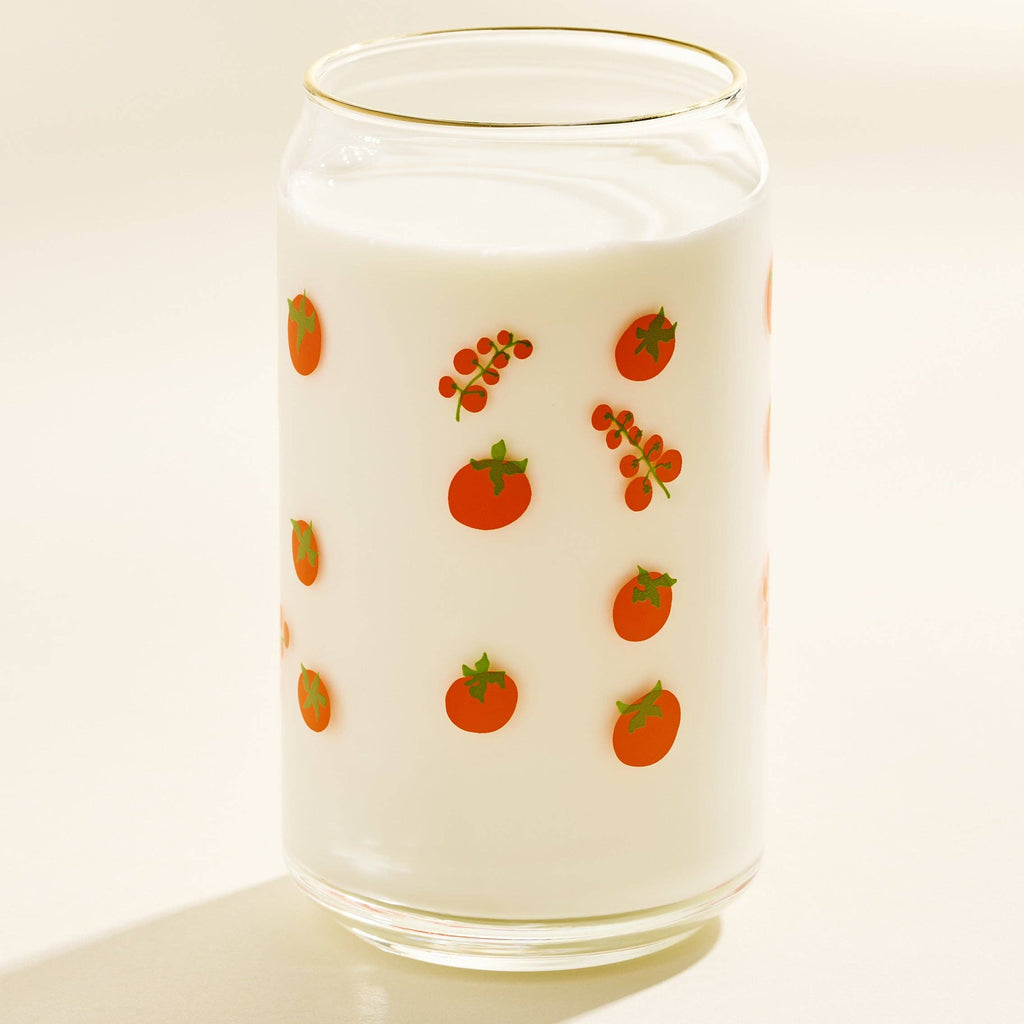 Tomato Gold Rimmed Soda Can Glass - Freshie & Zero Studio Shop