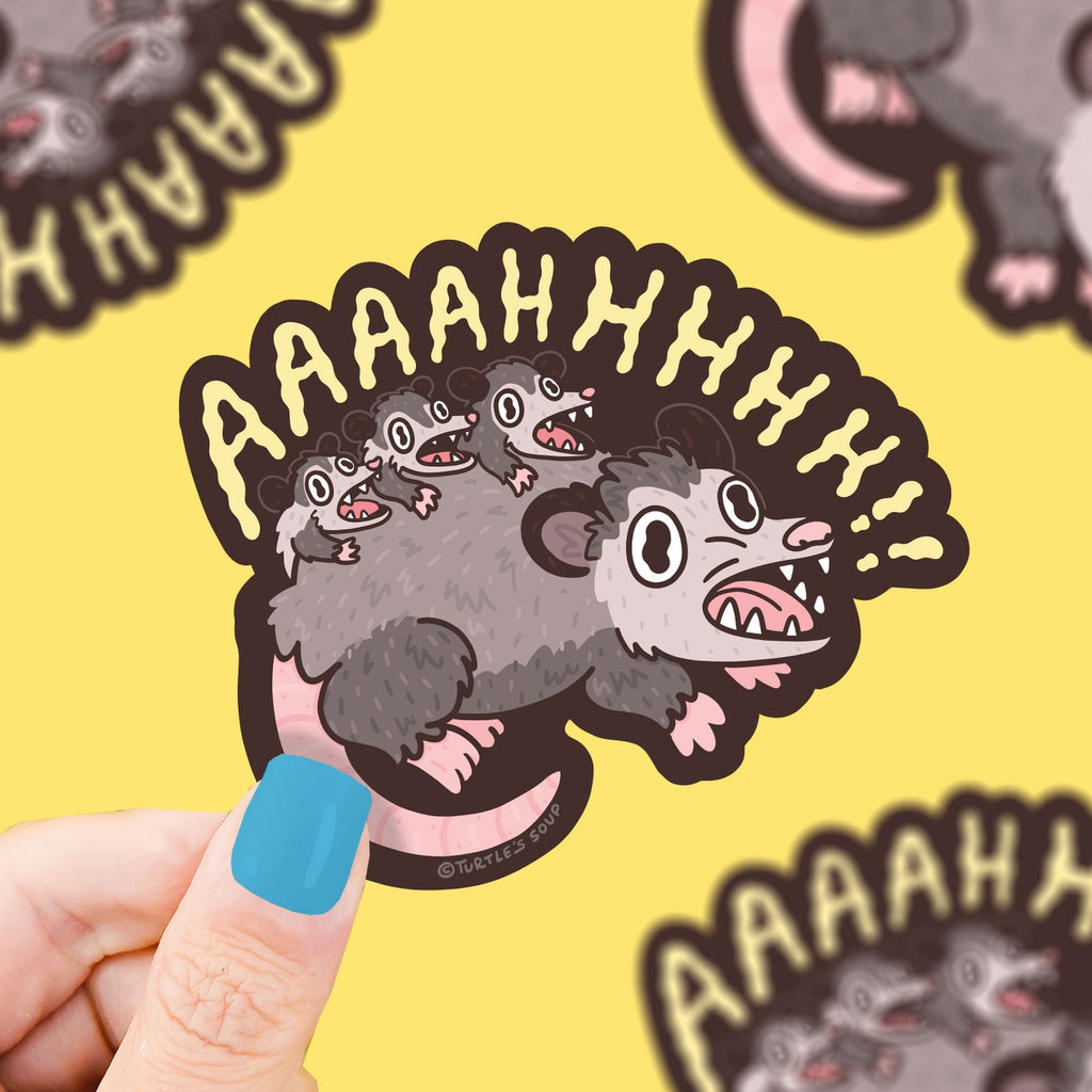 Screaming Possums Vinyl Sticker - Freshie & Zero Studio Shop
