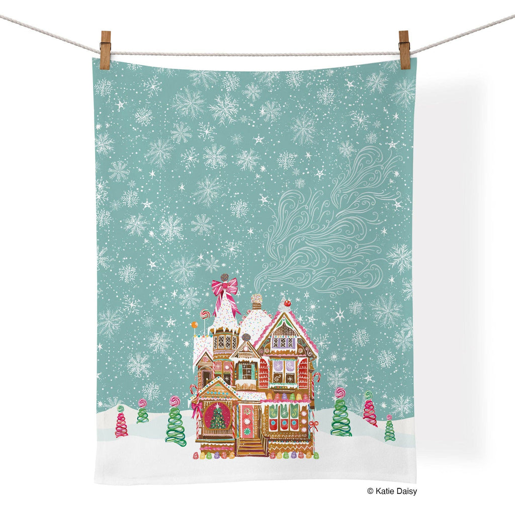 Gingerbread House Cotton Tea Towel - Freshie & Zero Studio Shop
