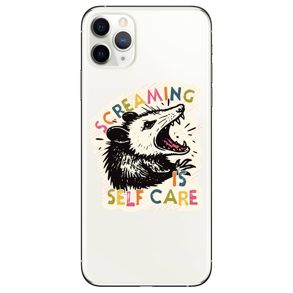 Screaming is Self Care Possum Vinyl Sticker - Freshie & Zero Studio Shop