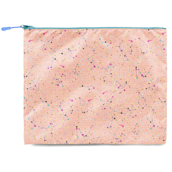 Coral Northern Sky Recycled Large Zip Bag - Freshie & Zero Studio Shop