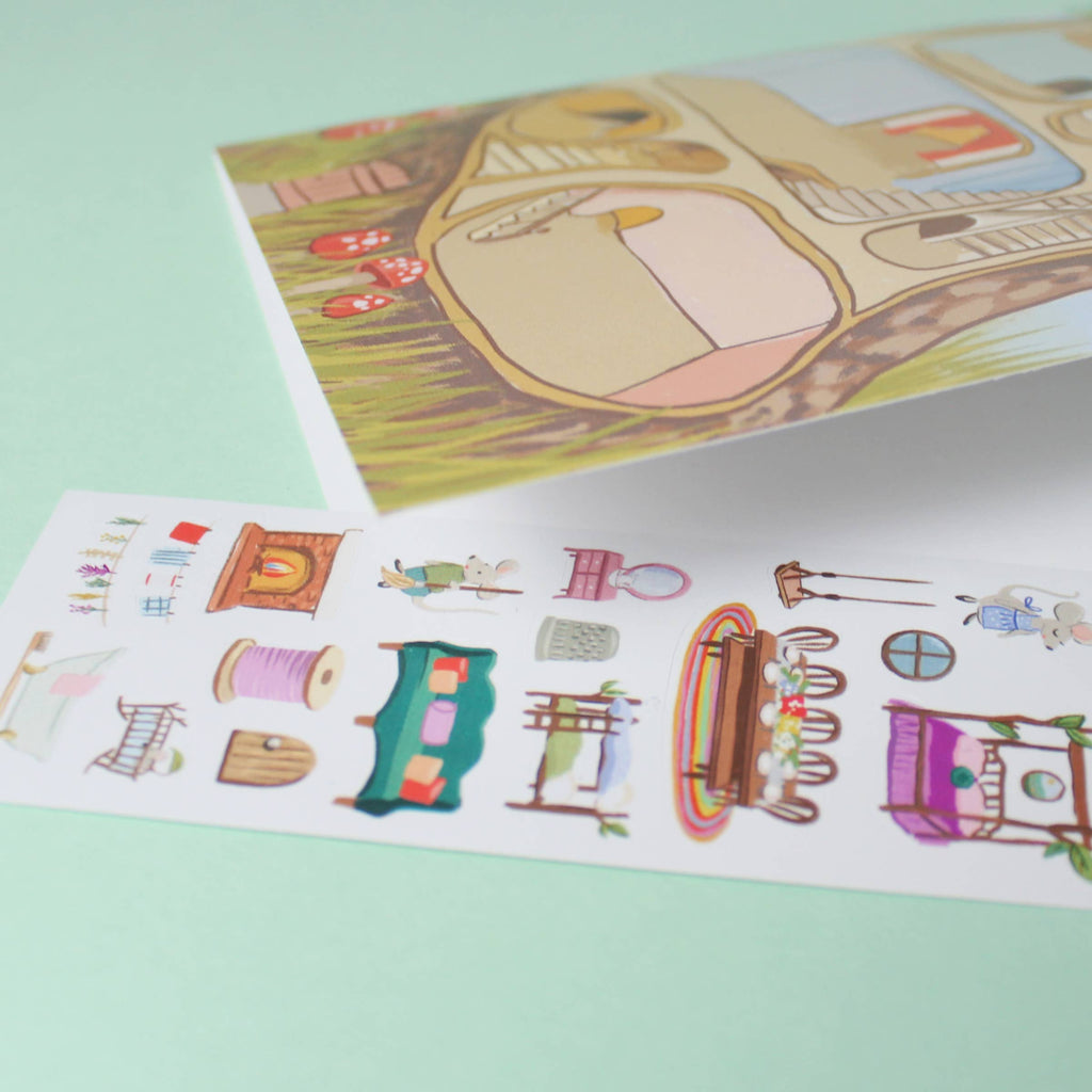 Mouse House - Sticker Scene Card - Freshie & Zero Studio Shop