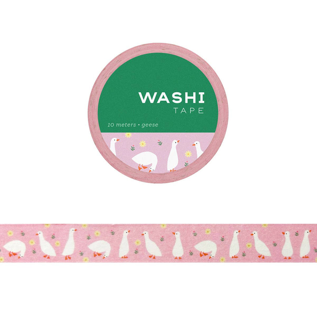 Geese on Pink Washi Tape - Freshie & Zero Studio Shop