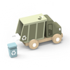 Wooden garbage truck toy by Speedy Monkey, colorful toy vehicle with moving parts for kids' play and imaginative fun.
