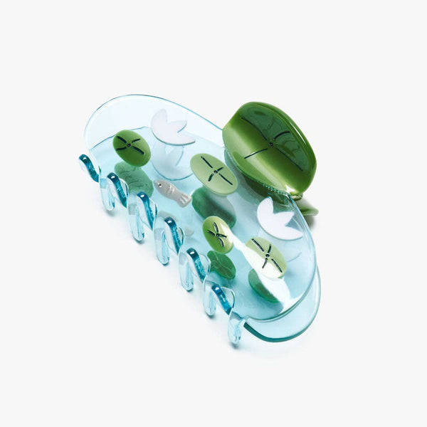Nimue Pond with Lotus Flowers and Fish Acetate Hair Claw - Freshie & Zero Studio Shop