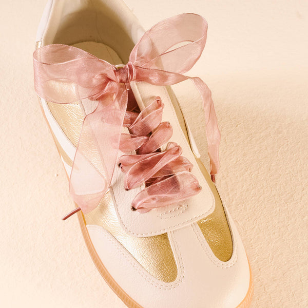 Sheer Ribbon Shoelaces - Mauve - Freshie & Zero Studio Shop