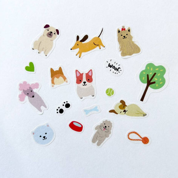 Dogs Jumble Washi Stickers - Freshie & Zero Studio Shop