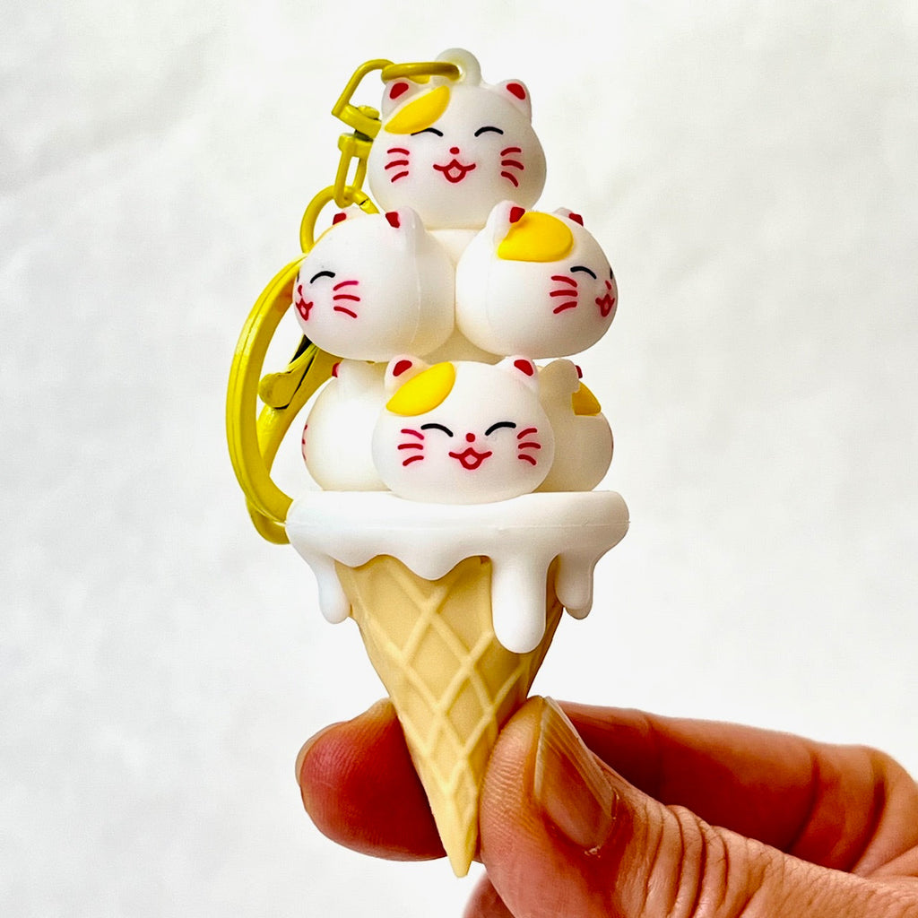 Cat Ice Cream Bundle Kawaii Keychain - Freshie & Zero Studio Shop