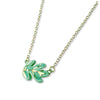 Green + Gold Ceramic Leaf Handmade Necklace - Freshie & Zero Studio Shop