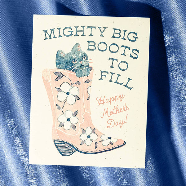 Mighty Big Boots - Risograph Mother's Day Card - Freshie & Zero Studio Shop