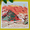 Caroline Clark Desert Mountain #19 art print featuring layered desert mountains in warm earth tones