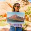 Mt. Hood art print by Caroline Clark, horizontal landscape artwork featuring Oregon’s Mount Hood and surrounding scenery
