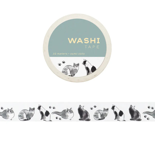 Washi Tape: Sumi Cats - Freshie & Zero Studio Shop