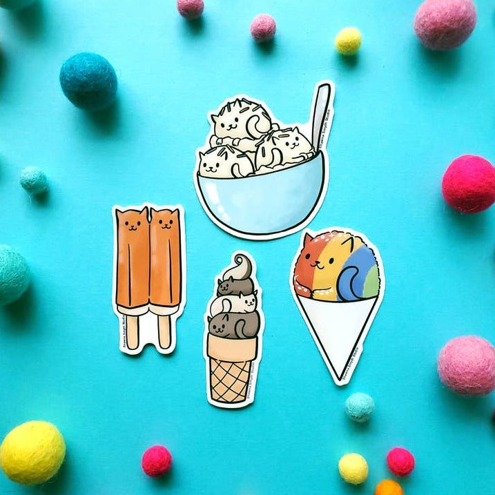 Cool Cat Snowcone Sticker - Freshie & Zero Studio Shop