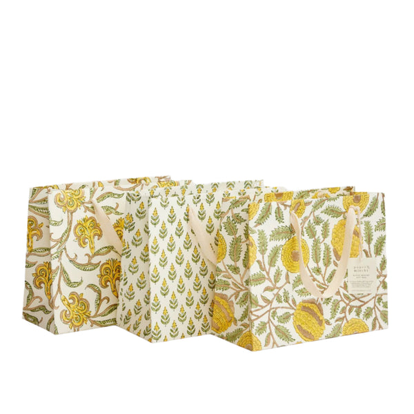 Sunshine Hand Block Printed Gift Bags - Medium - Freshie & Zero Studio Shop
