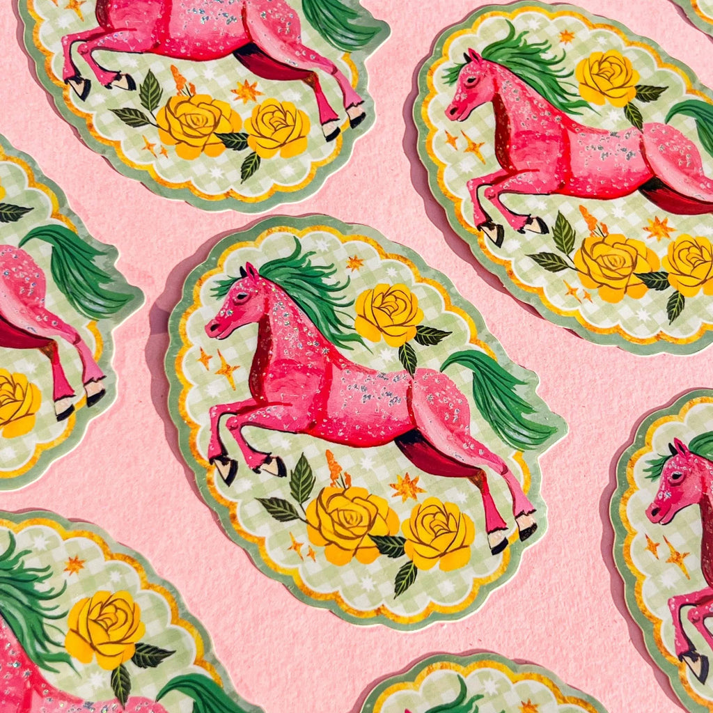 Sparkle Pony Glitter Sticker - Freshie & Zero Studio Shop