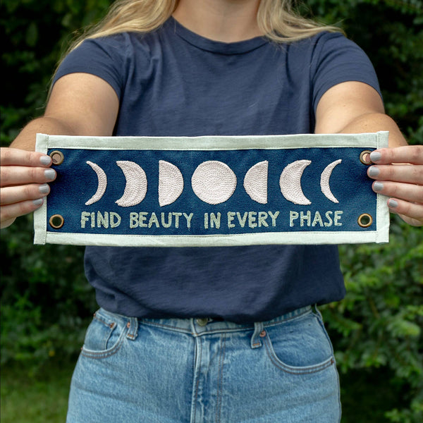Find Beauty Embroidered Canvas Banner - Freshie & Zero Studio Shop