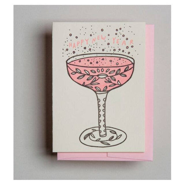 Champagne New Year Greeting Card - Freshie & Zero Studio Shop