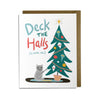 Deck The Halls Cat Christmas Card - Freshie & Zero Studio Shop