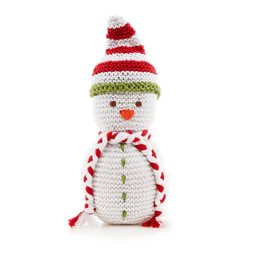 Knit Snowman Holiday Rattle by Pebble - Freshie & Zero Studio Shop