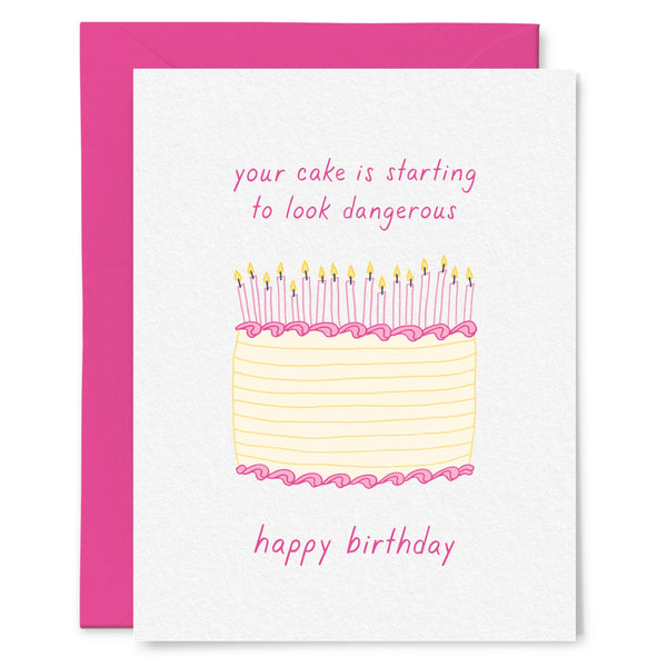 Your Cake Looks Dangerous Birthday Card - Freshie & Zero Studio Shop