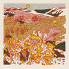 Caroline Clark Desert Mountain #2 art print featuring layered desert mountains in warm earthy tones