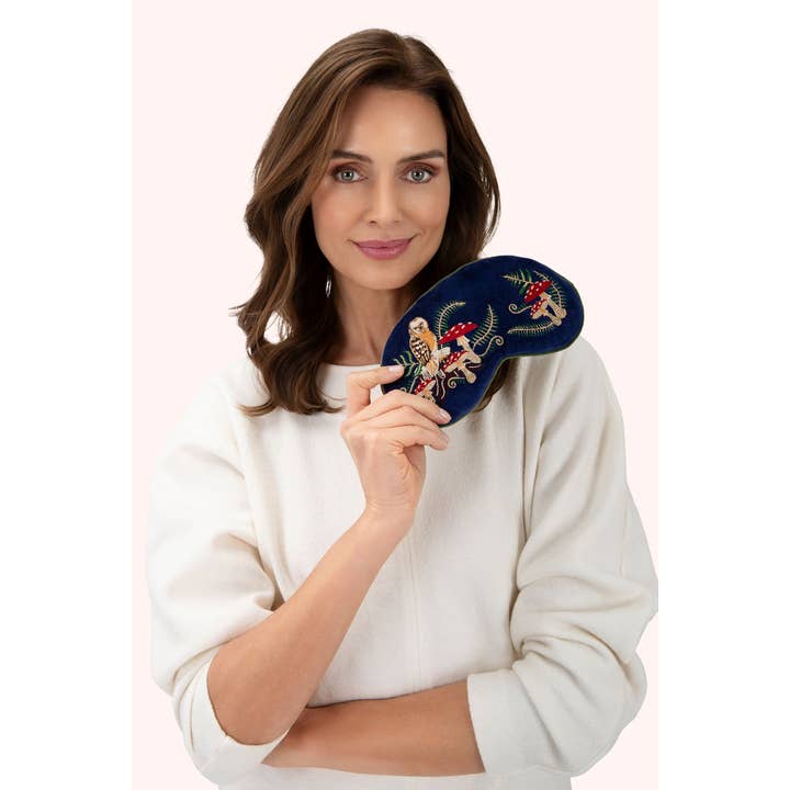 Lavender Velvet Eye Mask - Woodland Owl - Freshie & Zero Studio Shop