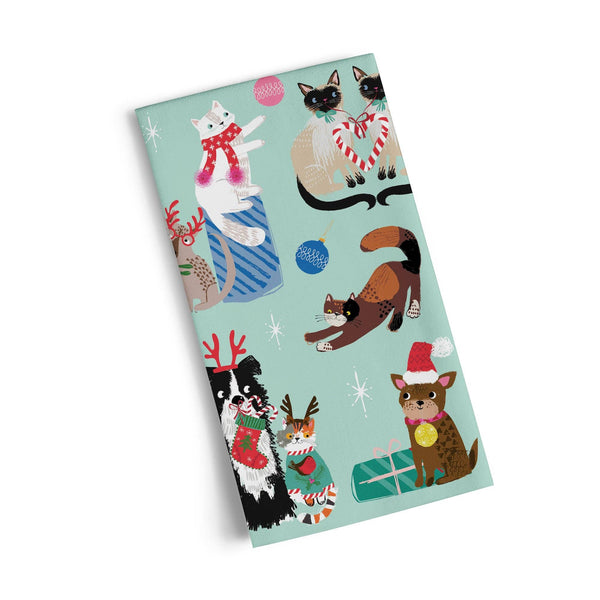 Happy Holidays Cotton Tea Towel - Freshie & Zero Studio Shop