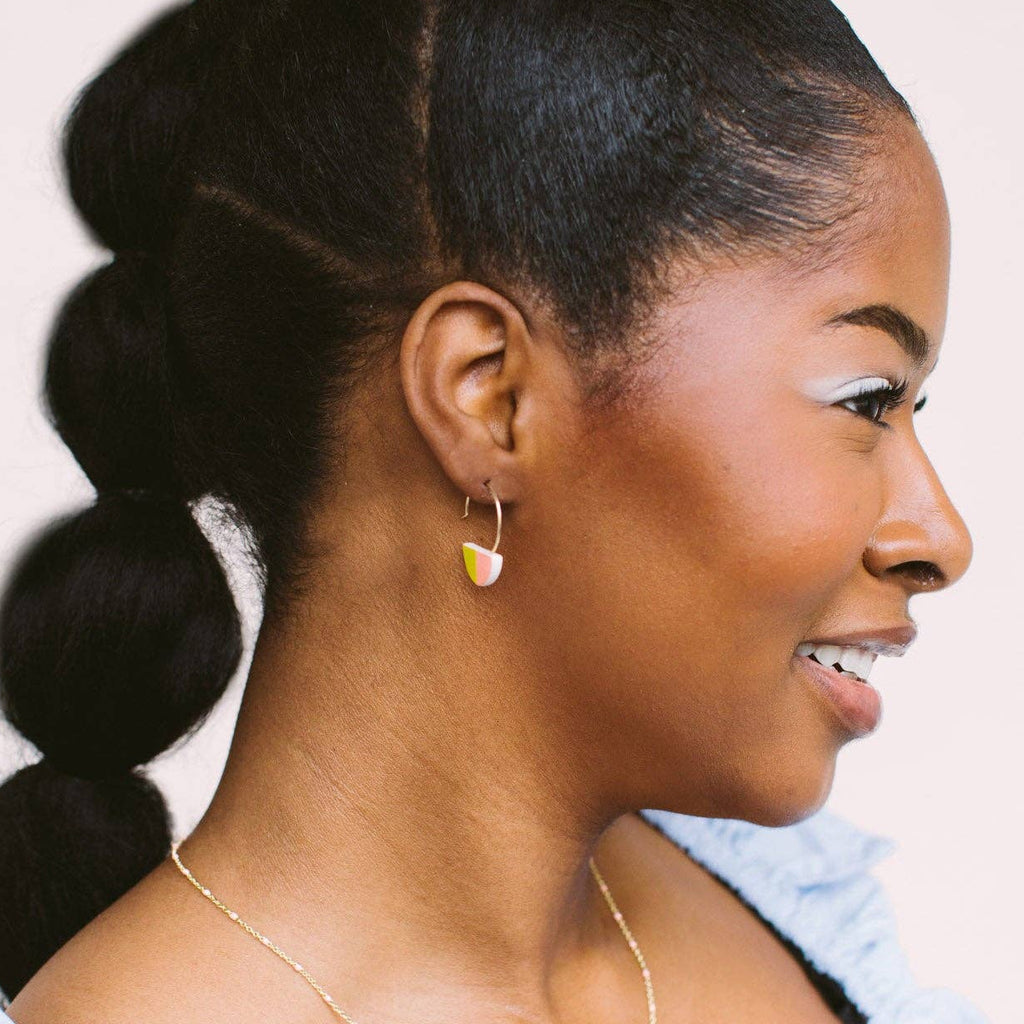 Colorblock Little Slice Hoop Earrings by Twenty Two West - Freshie & Zero Studio Shop