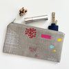 Patches Embroidered Linen Pouch - Freshie & Zero Studio Shop