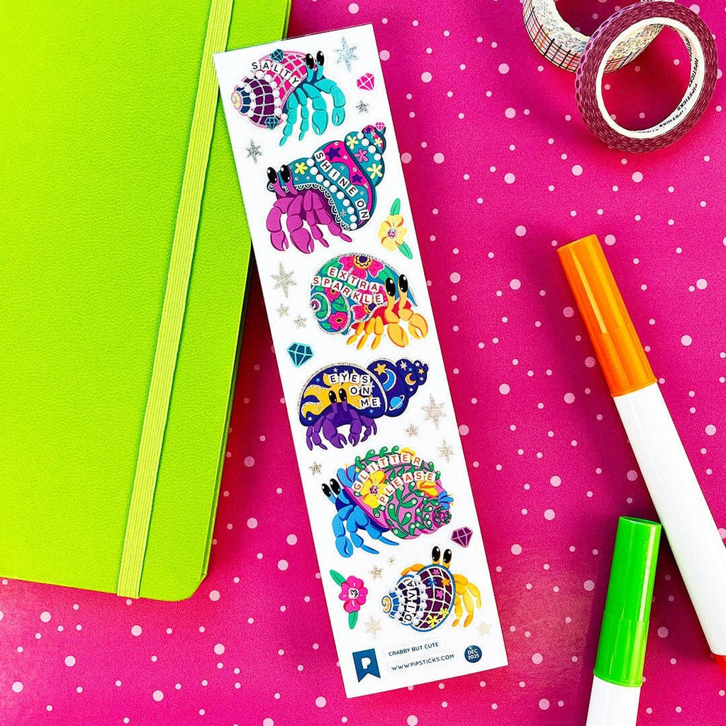 Crabby but cute Sticker Sheet by Pipsticks - Freshie & Zero Studio Shop
