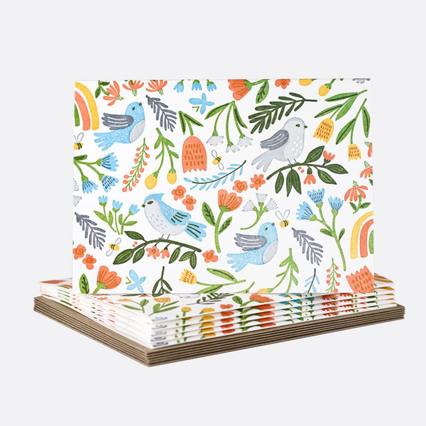 Bird Whimsy Boxed Cards - Set of 6 - Freshie & Zero Studio Shop