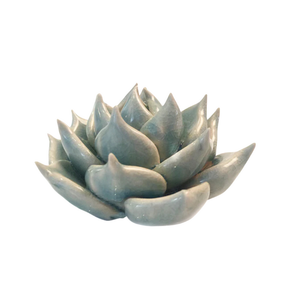 Ceramic Bloom: Light Blue Succulent - Freshie & Zero Studio Shop
