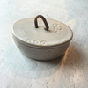 Oval White Wash Ceramic Trinket Box with Lid - Freshie & Zero Studio Shop