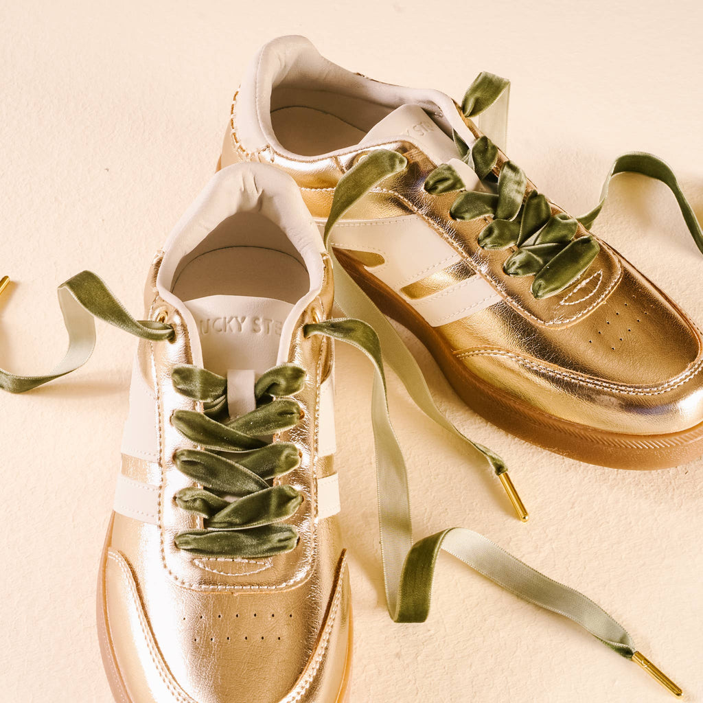 Velvet Ribbon Shoelaces - Green - Freshie & Zero Studio Shop