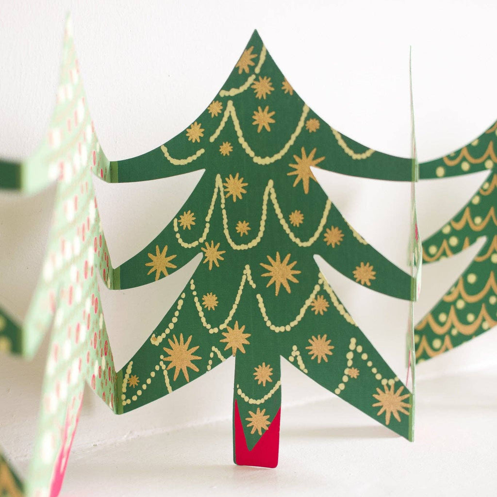Christmas Trees Paper Concertina Garland by East End Press - Freshie & Zero Studio Shop