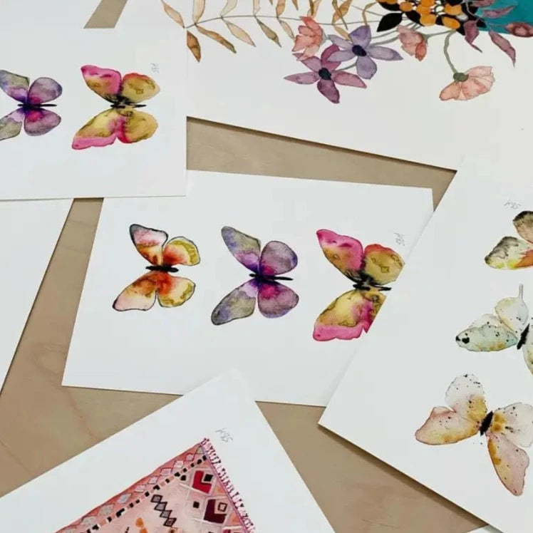 Snoogs & Wilde Watercolor Print: Butterflies no.4 - Freshie & Zero Studio Shop