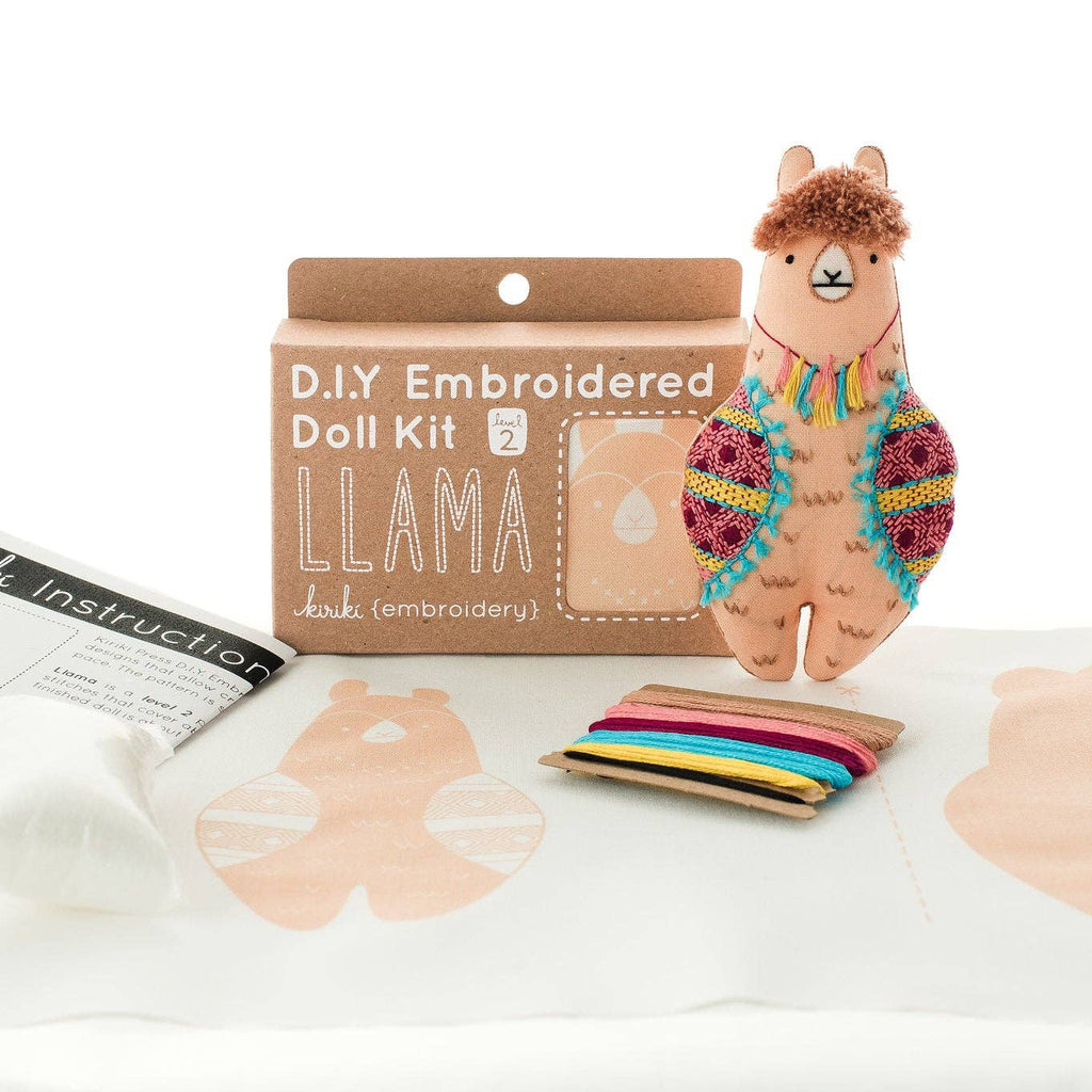Llama - Embroidery Kit - Freshie & Zero Studio Shop