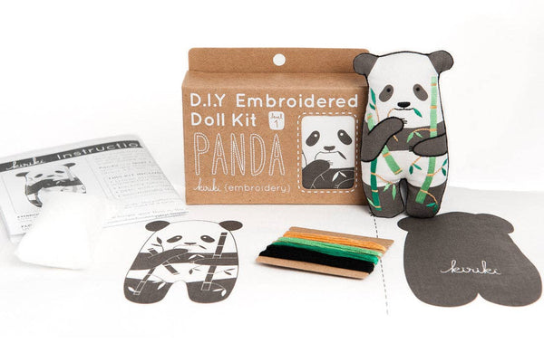 Embroidery Kit, Panda | Level 1 - Freshie & Zero Studio Shop