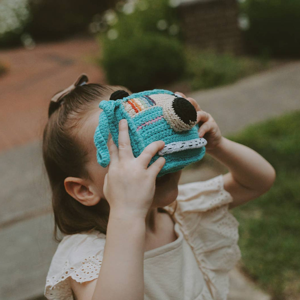 Knit Organic Cotton Polaroid Camera Rattle by Pebble - Freshie & Zero Studio Shop