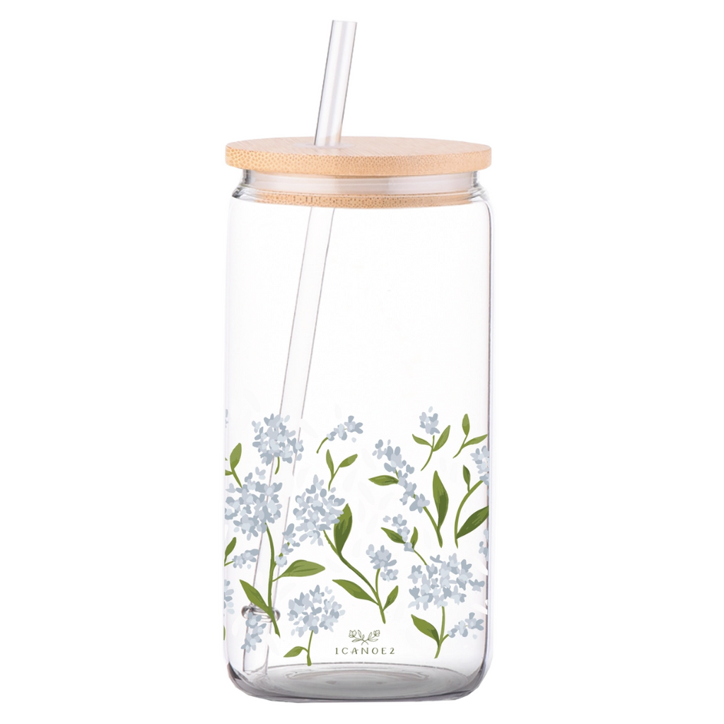 Glass Can + Lid by 1canoe2: Hydrangeas - Freshie & Zero Studio Shop