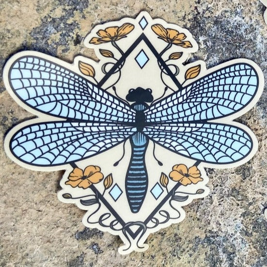 Floral Dragonfly Vinyl Sticker - Freshie & Zero Studio Shop