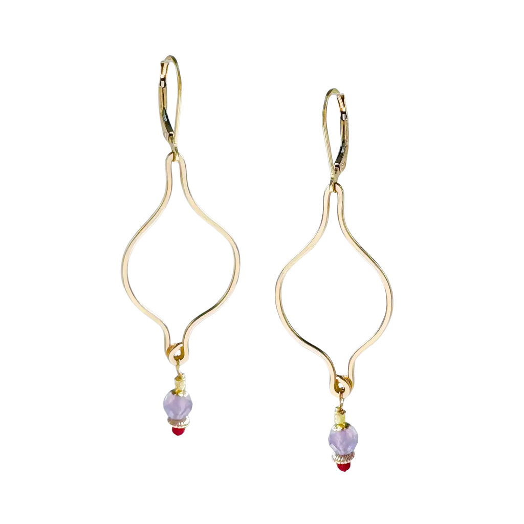 Gold Ogee Earrings - lilac + cherry - Freshie & Zero Studio Shop
