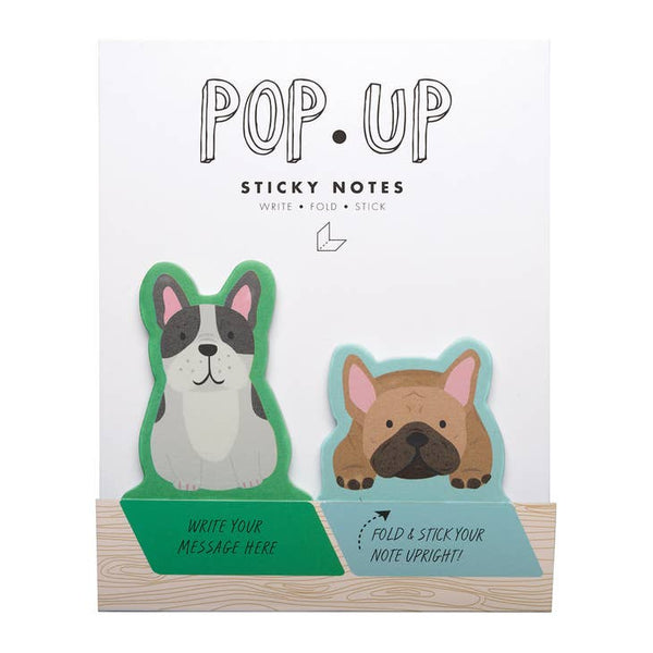 Pop Up Sticky Notes: Frenchie Dogs - Freshie & Zero Studio Shop