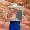 Big Sur art print by Caroline Clark featuring a scenic coastal landscape in vivid colors