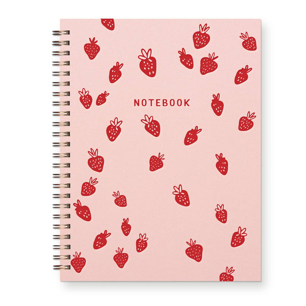 Strawberry Pattern Journal | Lined Notebook - Freshie & Zero Studio Shop