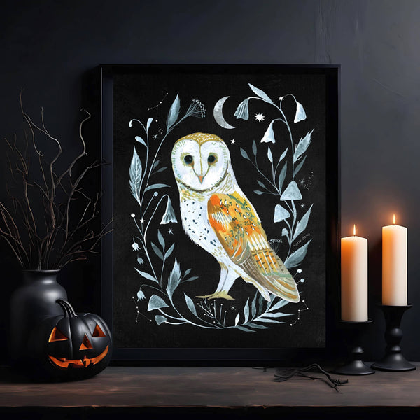 Barn Owl Art Print: 11x14 - Freshie & Zero Studio Shop