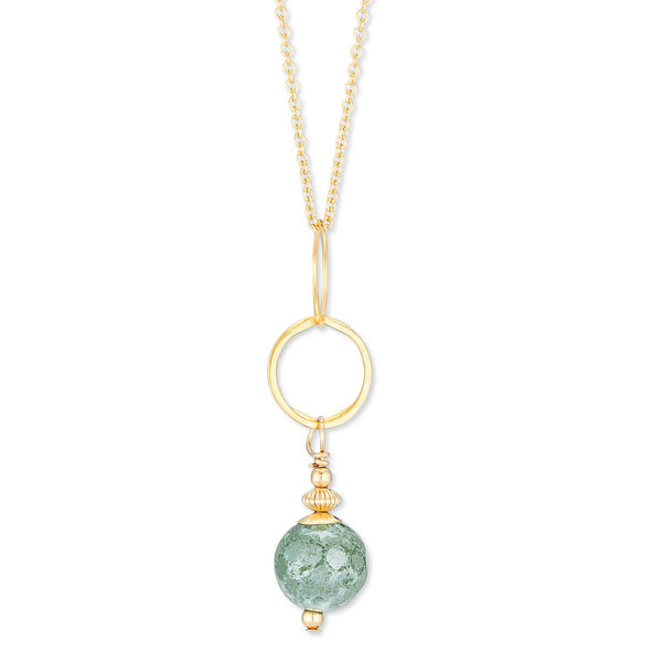 ella drop necklace with mystic green agate - Freshie & Zero Studio Shop