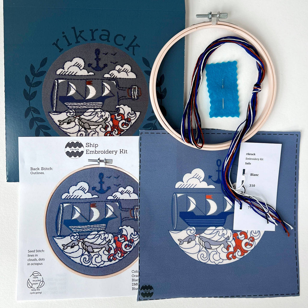 Embroidery Kit - Ship - Freshie & Zero Studio Shop